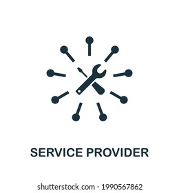 icono Proveedor de servicios. Elemento creativo simple. Icono de proveedor de servicios monocromo relleno para plantillas, infografías y banners