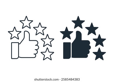 Service quality assessment. Share analysis with other businesses. Vector linear icon isolated on white background.