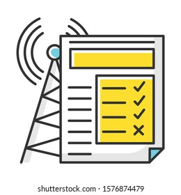 Service Quality Survey Color Icon. Internet Connection Poll. Research. Consumer Review. Customer Satisfaction. User Feedback. Evaluation. Data Collection. Isolated Vector Illustration