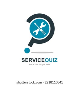 Service question logo vector design. Suitable for business, technical, industry and question mark