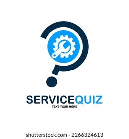 Service question logo vector design. Suitable for business, technical, industry and question mar