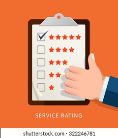 Service rating flat style illustration. Excellent mark. Vector