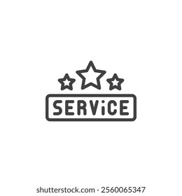 Service Rating line icon. linear style sign for mobile concept and web design. Service rating outline vector icon. Symbol, logo illustration. Vector graphics