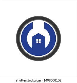 Service Recovery Home Logo. Repair Symbol. Tool Icon Vector Eps 10. 