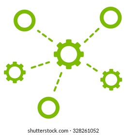 Service Relations vector icon. Style is flat symbol, eco green color, rounded angles, white background.