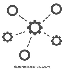 Service Relations vector icon. Style is flat symbol, gray color, rounded angles, white background.