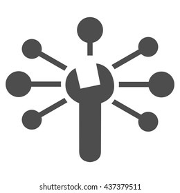 Service Relations vector icon. Style is flat icon symbol, gray color, white background.