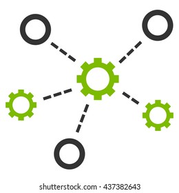 Service Relations vector icon. Style is bicolor flat icon symbol, eco green and gray colors, white background.