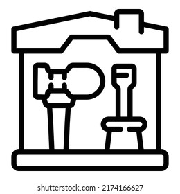 Service remodeling icon outline vector. Wall house. Repair fix