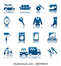 Service and repair icon set