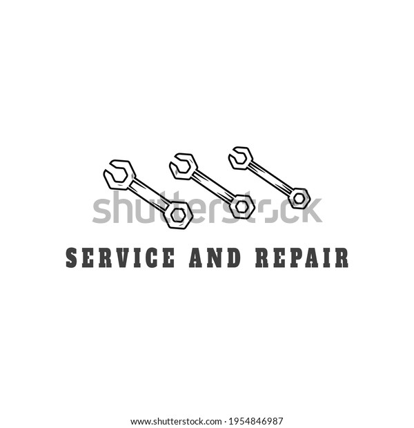 Service and repair logo vector design\
illustration. Logo symbol icon and\
template
