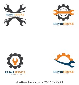 service repair tools logo template vector