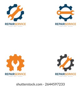 service repair tools logo template vector