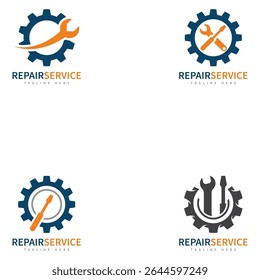 service repair tools logo template vector