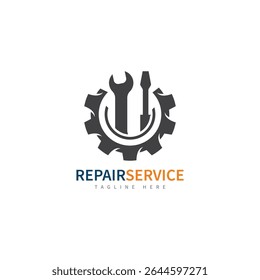 service repair tools logo template vector