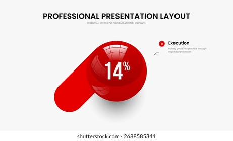 Informe de servicio Diseño de presentación de gráfico de 1 paso. Ilustración vectorial de diseño de diapositiva de campaña colorida. Plantilla mínima del marco del diagrama de un elemento.