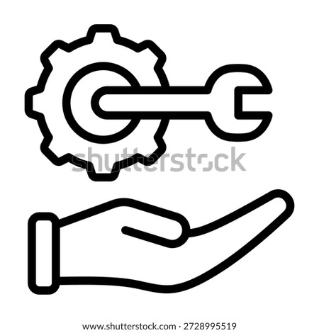 Service Request Icon - Black Outline Icons Style For Accounting and Business