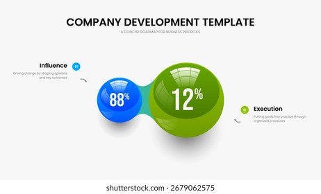 Service Review Two Option Infographic Frame Template. Simple Analysis 2 Step Diagram Presentation Design. Sales Planning Slideshow Layout Vector Illustration.