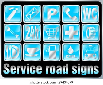 service road signs vector