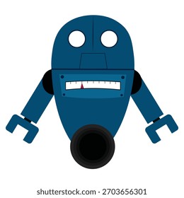 Service robot character with mechanical clamp hands