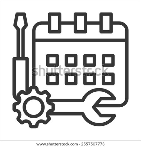 Service Schedule Outline Icon Vector Illustration