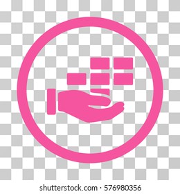 Service Schedule rounded icon. Vector illustration style is a flat iconic symbol inside a circle, pink color, transparent background. Designed for web and software interfaces.