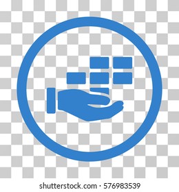 Service Schedule rounded icon. Vector illustration style is a flat iconic symbol inside a circle, cobalt color, transparent background. Designed for web and software interfaces.