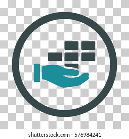 Service Schedule rounded icon. Vector bicolor illustration style is a flat iconic symbol inside a circle, soft blue colors, transparent background. Designed for web and software interfaces.