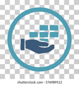 Service Schedule rounded icon. Vector bicolor illustration style is a flat iconic symbol inside a circle, cyan and blue colors, transparent background. Designed for web and software interfaces.