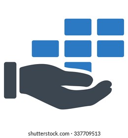 Service Schedule vector icon. Style is bicolor flat symbol, smooth blue colors, rounded angles, white background.