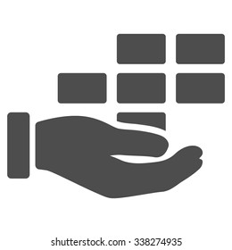 Service Schedule vector icon. Style is flat symbol, gray color, rounded angles, white background.