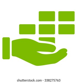 Service Schedule vector icon. Style is flat symbol, eco green color, rounded angles, white background.