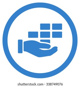 Service Schedule vector icon. Style is flat rounded symbol, cobalt color, rounded angles, white background.