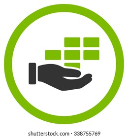 Service Schedule vector icon. Style is bicolor flat rounded symbol, eco green and gray colors, rounded angles, white background.