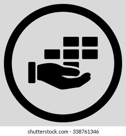Service Schedule vector icon. Style is flat rounded symbol, black color, rounded angles, light gray background.