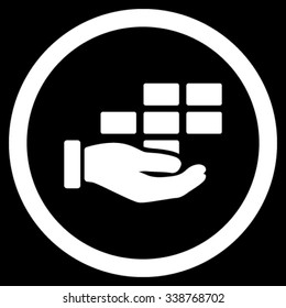 Service Schedule vector icon. Style is flat rounded symbol, white color, rounded angles, black background.