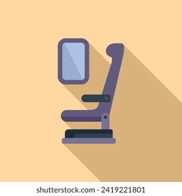 Service seat window icon flat vector. Vacation plane. Chair vip fly