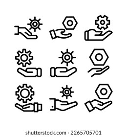 Symbol für Diensteinstellungen oder Logo einzeln auf Zeichen, Vektorgrafik - hochwertige Vektorsymbole mit schwarzem Stil
