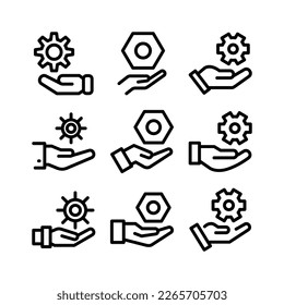 icono de configuración de servicio o logotipo símbolo de signo aislado ilustración vectorial - iconos vectoriales de estilo negro de alta calidad

