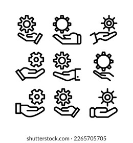 icono de configuración de servicio o logotipo símbolo de signo aislado ilustración vectorial - iconos vectoriales de estilo negro de alta calidad
