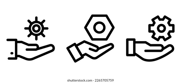 icono de configuración de servicio o logotipo símbolo de signo aislado ilustración vectorial - iconos vectoriales de estilo negro de alta calidad
