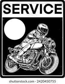 Service sign handrawing illustration vector graphic..good for your garage 
