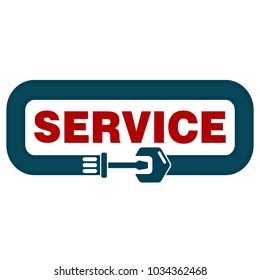Service sign vector with tool