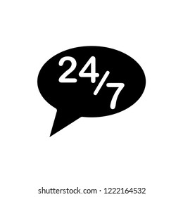 service signage : 24/7 and bubble speech icon vector