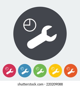 Service. Single flat icon on the circle. Vector illustration.