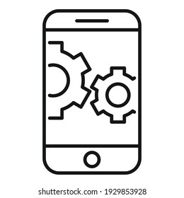 Service Smartphone Symbol. Rahmendienst Smartphone Vektorsymbol für Webdesign einzeln auf weißem Hintergrund