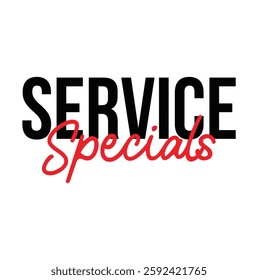 Service Specials text for T-shirt and other use on white background.