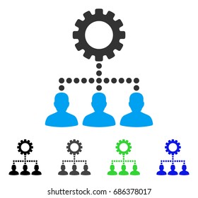 Service Staff flat vector illustration. Colored service staff gray, black, blue, green pictogram variants. Flat icon style for web design.