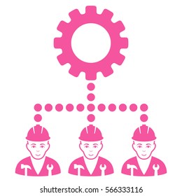 Service Staff vector icon. Flat pink symbol. Pictogram is isolated on a white background. Designed for web and software interfaces.