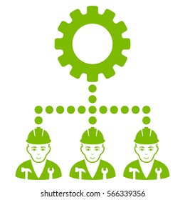 Service Staff vector icon. Flat eco green symbol. Pictogram is isolated on a white background. Designed for web and software interfaces.